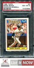Barry Bonds Baseball Cards 1988 Topps American Prices