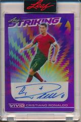 Cristiano Ronaldo [Purple] Soccer Cards 2022 Leaf Vivid Striking Autographs Prices