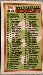 Checklist 397-528 [#455 Shawn Hillegas] Baseball Cards 1988 Topps Prices