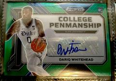 Dariq Whitehead [Green] #CP-DWH Basketball Cards 2023 Panini Prizm Draft Picks College Penmanship Autographs Prices