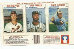 Bob Knepper, Dave Parker, Doug DeCinces [Hand Cut Panel] Baseball Cards 1979 Hostess Prices