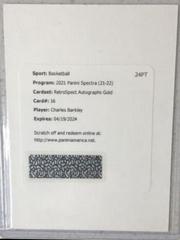 Charles Barkley [Gold] #RSA-CBA Basketball Cards 2021 Panini Spectra RetroSpect Autographs Prices