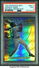 Andruw Jones [Refractor] Baseball Cards 1997 Bowman's Best Preview Prices