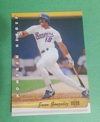 Juan Gonzalez #HR1 Baseball Cards 1993 Upper Deck Homerun Heroes Prices