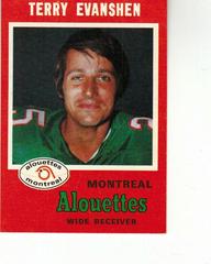 Terry Evanshen #109 Football Cards 1971 O Pee Chee CFL Prices