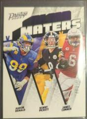 Aaron Donald, James Conner, Kenny Pickett [Purple] #AM-7 Football Cards 2023 Panini Prestige Alma Maters Prices