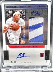 Brandon Boston Jr. [Blue] #RJ-BBJ Basketball Cards 2021 Panini One and One Rookie Jersey Autographs Prices
