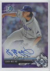Chih Wei Hu [Purple Refractor] #CPA-CWH Baseball Cards 2017 Bowman Chrome Prospects Autographs Prices