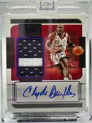 Clyde Drexler [Purple] Basketball Cards 2021 Panini One and One Jersey Autographs Prices