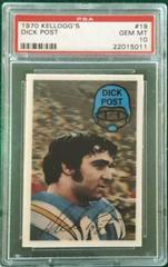 Dick Post #19 Football Cards 1970 Kellogg's Prices