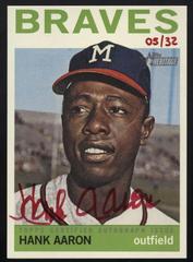 Hank Aaron [Red Ink] Baseball Cards 2013 Topps Heritage Real One Autographs Prices
