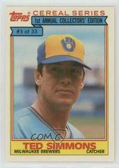 Ted Simmons Baseball Cards 1984 Topps Cereal Series Prices