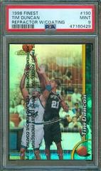 Tim Duncan [Refractor w/ Coating] #190 Basketball Cards 1998 Finest Prices