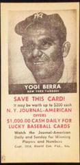 Yogi Berra Baseball Cards 1954 NY Journal American Prices