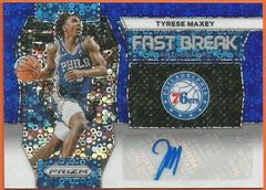 Tyrese Maxey [Blue] #55 Basketball Cards 2023 Panini Prizm Fast Break Autograph Prices