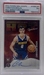 Christian Braun [Red] #HSR-CBR Basketball Cards 2022 Panini Hoops Hot Signatures Rookies Prices
