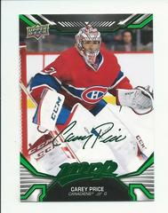 Carey Price [Green Script] #3 Hockey Cards 2022 Upper Deck MVP Prices