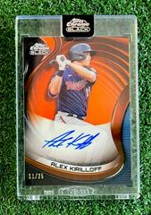 Alex Kirilloff [Orange] #CBA-AK Baseball Cards 2022 Topps Chrome Black Autographs Prices