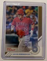 MIKE TROUT 2022 Topps Update Commemorative Patch Jackie Robinson Day LA  Angels