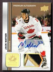 Jack Matier [Autograph Patch] #77 Hockey Cards 2023 Upper Deck Team Canada Juniors Prices