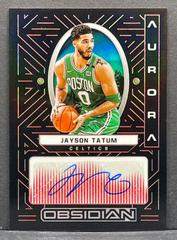 Jayson Tatum [Red] Basketball Cards 2021 Panini Obsidian Aurora Autographs Prices