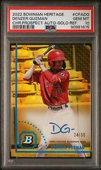 Denzer Guzman [Gold] #CPA-DG Baseball Cards 2022 Bowman Heritage Chrome Prospect Autographs Prices