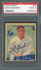 Hank Greenberg #62 Baseball Cards 1934 Goudey Prices