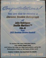 Julio Rodriguez #CRA-JR Baseball Cards 2022 Bowman Chrome Rookie Autographs Prices