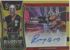 Rey Mysterio [Gold Prizm] Wrestling Cards 2022 Panini Select WWE Ringside Action Signatures Prices