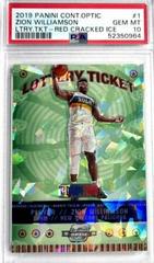 Zion Williamson [Red Cracked Ice] Basketball Cards 2019 Panini Contenders Optic Lottery Ticket Prices