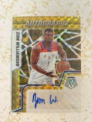 Zion Williamson [Gold] Basketball Cards 2021 Panini Mosaic Autographs Prices