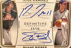 Shane Bieber, Jose Ramirez Baseball Cards 2023 Topps Definitive Dual Autograph Collection Prices