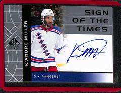 K'Andre Miller #SOTT-KM Hockey Cards 2022 SP Authentic Sign of the Times Prices