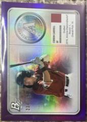 Corbin Carroll [Purple] Baseball Cards 2022 Bowman Platinum Minted in Merit Prices
