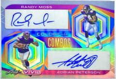 Randy Moss, Adrian Peterson [Prismatic Gray] #CC-40 Football Cards 2023 Leaf Vivid Autographs Colorful Combos Prices