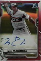 Nick Madrigal [Red Refractor] #BCRA-NM Baseball Cards 2021 Bowman Chrome Rookie Autographs Prices
