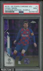 Lionel Messi [Purple] Soccer Cards 2019 Topps Chrome UEFA Champions League Sapphire Prices