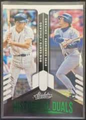 Ron Santo, Ryne Sandberg [Retail Green] Baseball Cards 2022 Panini Absolute Historical Duals Prices