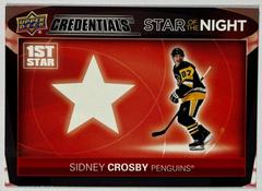 Sidney Crosby #1S-3 Hockey Cards 2021 Upper Deck Credentials 1st Star of the Night Prices