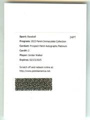 Jordan Walker [Prospect Patch Autograph Platinum] #2 Baseball Cards 2023 Panini Immaculate Prices