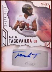 Taulia Tagovailoa [Red] #SPA-TT Football Cards 2023 Sage Sneak Peek Autographs Prices