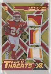 Skyy Moore [Gold] Football Cards 2022 Panini XR Rookie Triple Threats Materials Prices