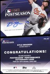 Kyle Bradish Baseball Cards 2024 Topps Postseason Performance Autograph Prices