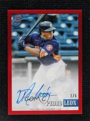 Pedro Leon [Red] #93PA-PL Baseball Cards 2021 Bowman Heritage Chrome Prospect Autographs Prices