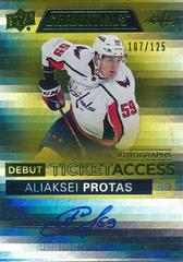 Aliaksei Protas [Yellow] Hockey Cards 2021 Upper Deck Credentials Debut Ticket Access Autographs Prices