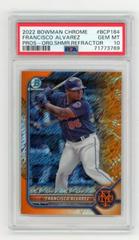 Francisco Alvarez [Orange Shimmer Refractor] #BCP-184 Baseball Cards 2022 Bowman Chrome Prospects Prices