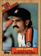 Dave Lopes [Record Breaker] #4 Baseball Cards 1987 Topps Tiffany Prices