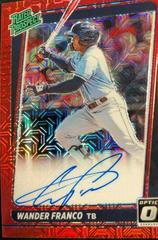 Wander Franco [Red] #RPS-WF Baseball Cards 2021 Panini Donruss Optic Rated Prospect Signatures Prices