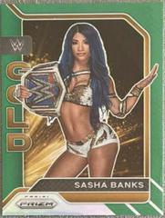 Sasha Banks [Green Prizm] Wrestling Cards 2022 Panini Prizm WWE Gold Prices