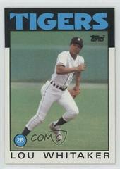 Lou Whitaker #20 Baseball Cards 1986 Topps Prices